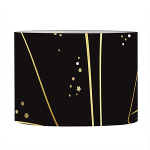 Gold And Black Libra Sign Print Drum Lamp Shade