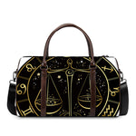 Gold And Black Libra Sign Print Duffle Bag
