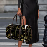 Gold And Black Libra Sign Print Duffle Bag