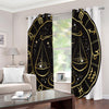 Gold And Black Libra Sign Print Extra Wide Grommet Curtains