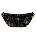 Gold And Black Libra Sign Print Fanny Pack