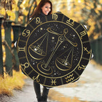 Gold And Black Libra Sign Print Foldable Umbrella