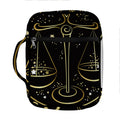 Gold And Black Libra Sign Print Front Pocket Bible Bag