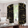 Gold And Black Libra Sign Print Grommet Curtains