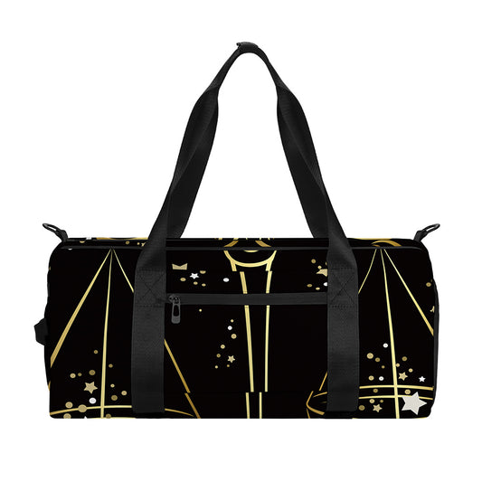Gold And Black Libra Sign Print Gym Bag