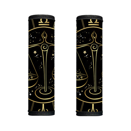 Gold And Black Libra Sign Print Handle Covers