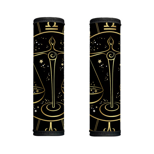 Gold And Black Libra Sign Print Handle Covers