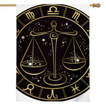 Gold And Black Libra Sign Print House Flag