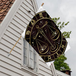 Gold And Black Libra Sign Print House Flag