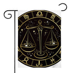 Gold And Black Libra Sign Print House Flag