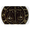 Gold And Black Libra Sign Print Indoor Door Mat