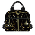 Gold And Black Libra Sign Print Insulated Lunch Bag