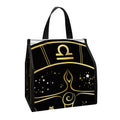 Gold And Black Libra Sign Print Insulated Lunch Tote