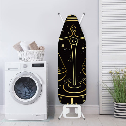 Gold And Black Libra Sign Print Ironing Board Cover