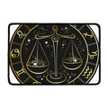 Gold And Black Libra Sign Print Kitchen Mat