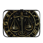 Gold And Black Libra Sign Print Laptop Sleeve
