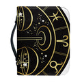 Gold And Black Libra Sign Print Leather Bible Cover