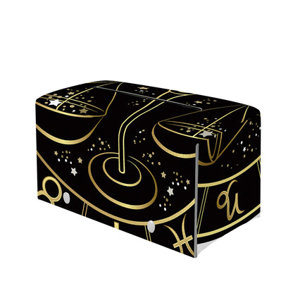 Gold And Black Libra Sign Print Leather Tissue Box Cover