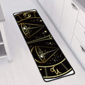 Gold And Black Libra Sign Print Long Kitchen Mat
