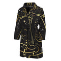 Gold And Black Libra Sign Print Men's Bathrobe