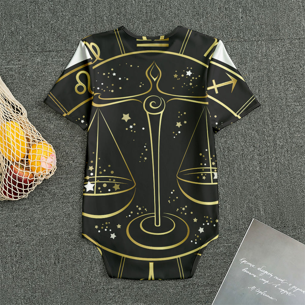 Gold And Black Libra Sign Print Men's Bodysuit