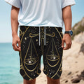 Gold And Black Libra Sign Print Men's Cargo Shorts