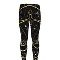 Gold And Black Libra Sign Print Men's Leggings