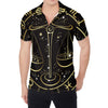 Gold And Black Libra Sign Print Men's Shirt