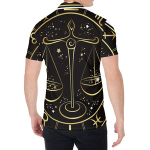 Gold And Black Libra Sign Print Men's Shirt