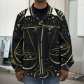 Gold And Black Libra Sign Print Men's Shirt Jacket