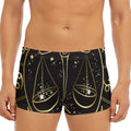 Gold And Black Libra Sign Print Men's Short Boxer Briefs