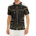Gold And Black Libra Sign Print Men's Short Sleeve Rash Guard
