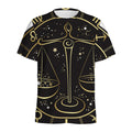 Gold And Black Libra Sign Print Men's Athletic T-Shirt