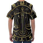 Gold And Black Libra Sign Print Men's Velvet T-Shirt