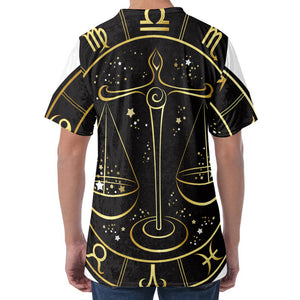 Gold And Black Libra Sign Print Men's Velvet T-Shirt