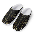 Gold And Black Libra Sign Print Mesh Casual Shoes