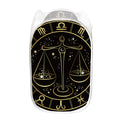 Gold And Black Libra Sign Print Mesh Laundry Hamper