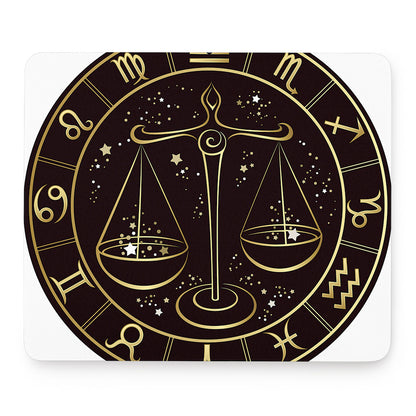 Gold And Black Libra Sign Print Mouse Pad