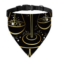 Gold And Black Libra Sign Print Over The Collar Dog Bandana