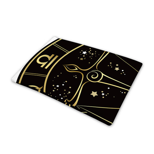 Gold And Black Libra Sign Print Pet Cooling Mat Cover