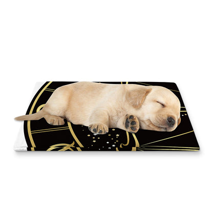 Gold And Black Libra Sign Print Pet Cooling Mat Cover