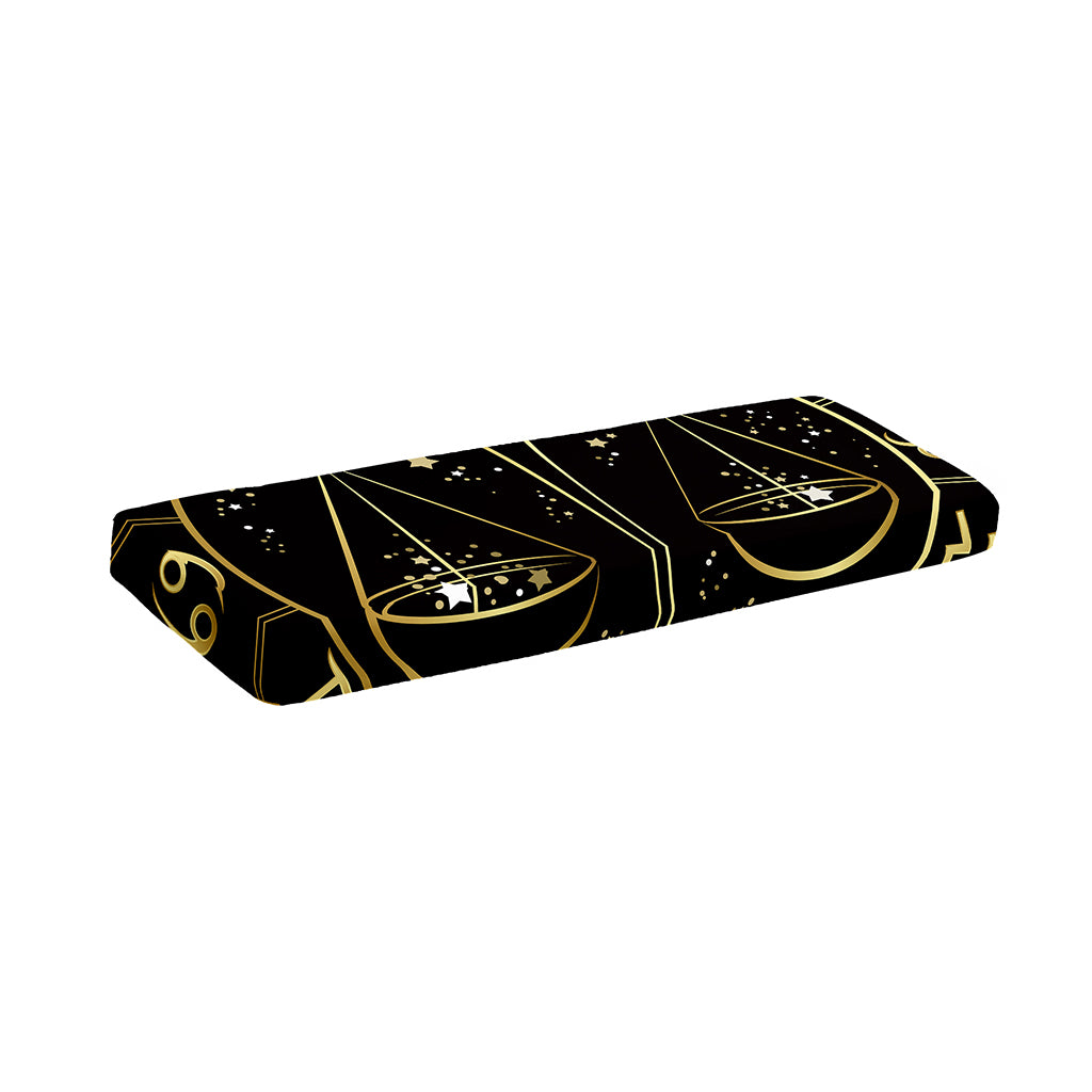 Gold And Black Libra Sign Print Piano Keyboard Cover