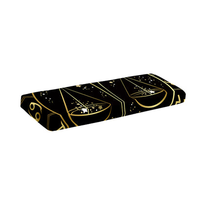 Gold And Black Libra Sign Print Piano Keyboard Cover