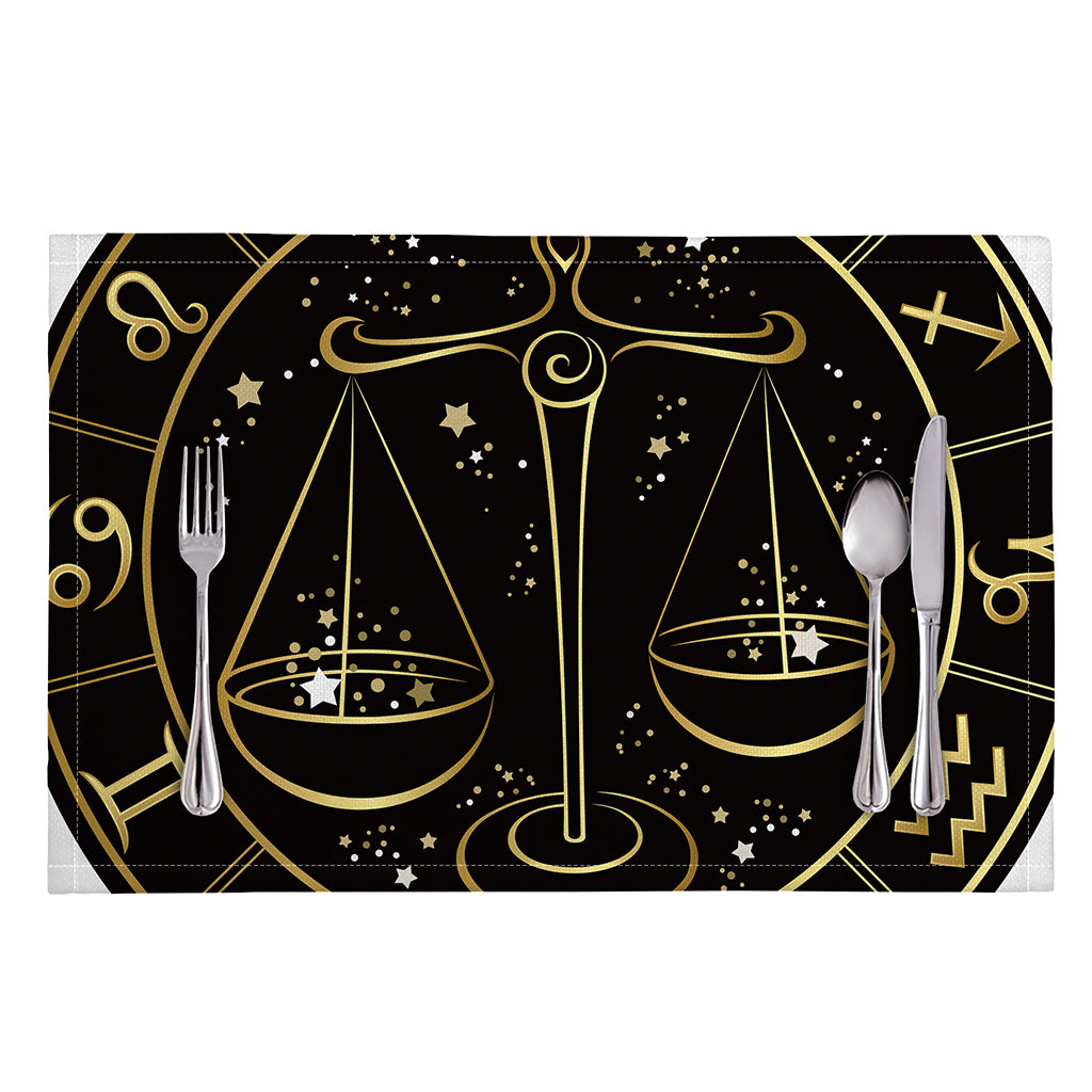 Gold And Black Libra Sign Print Placemat