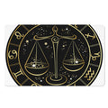 Gold And Black Libra Sign Print Polyester Doormat
