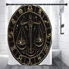 Gold And Black Libra Sign Print Premium Shower Curtain