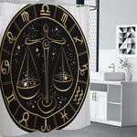 Gold And Black Libra Sign Print Premium Shower Curtain