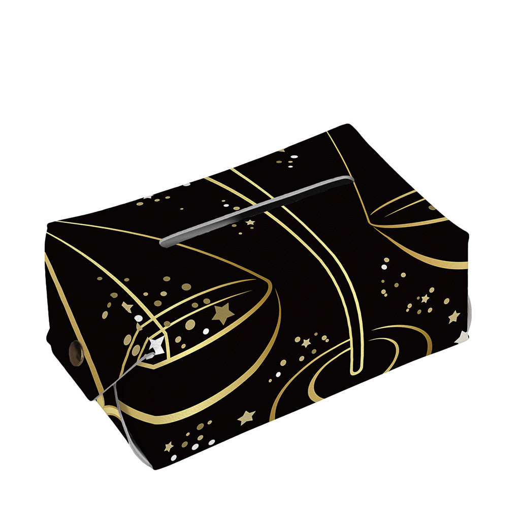 Gold And Black Libra Sign Print Rectangle Tissue Box Cover