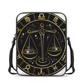 Gold And Black Libra Sign Print Rectangular Crossbody Bag