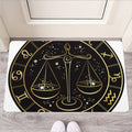 Gold And Black Libra Sign Print Rubber Doormat